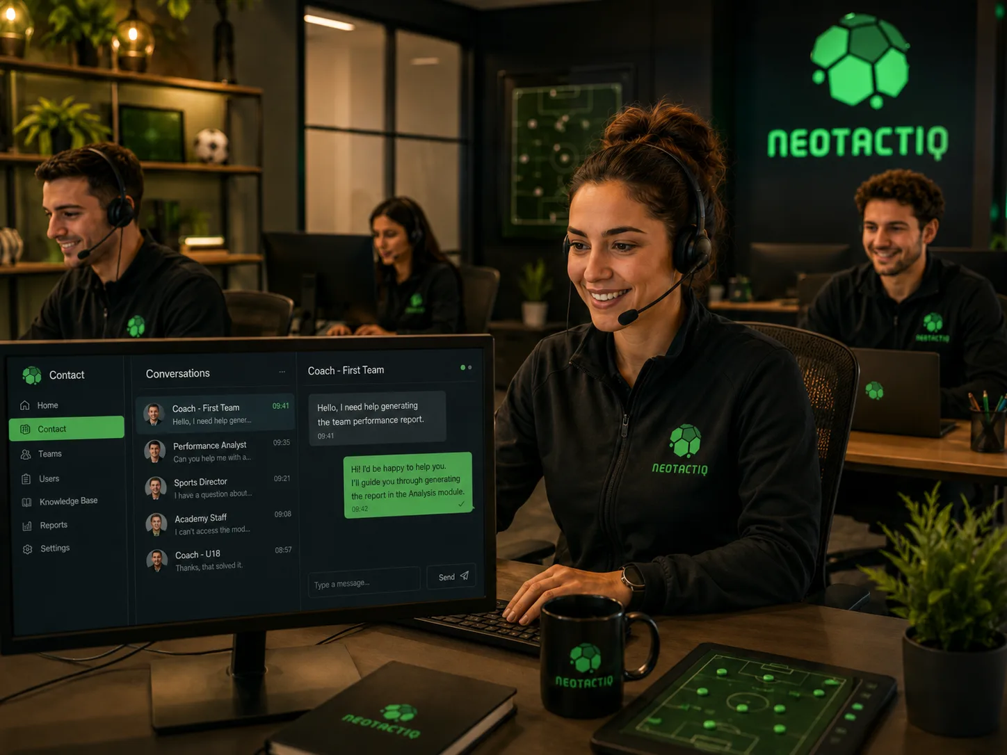 NeoTactIQ team and support for soccer clubs